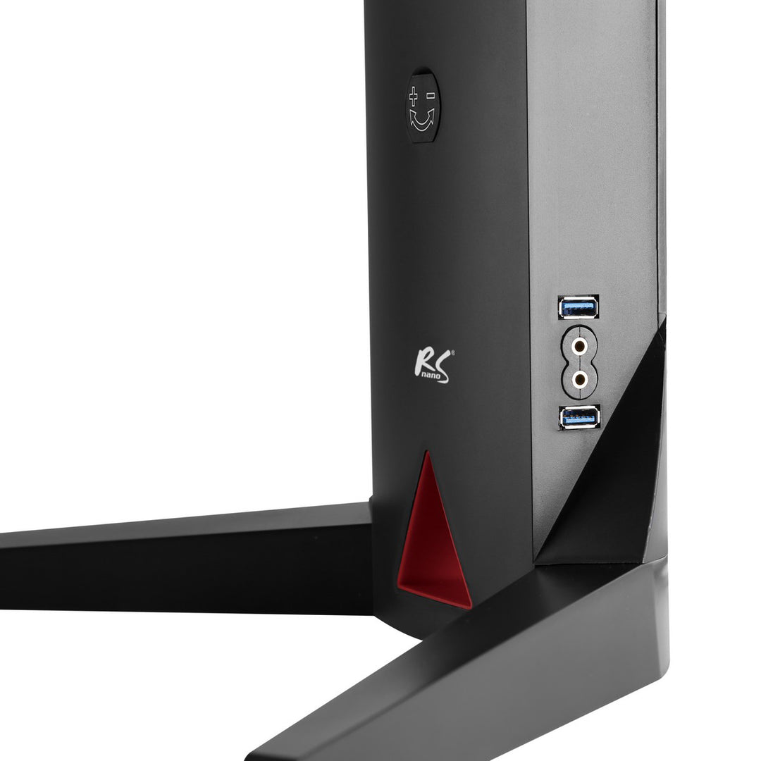 Suport monitor NanoRS RS110, stand liber, contragreutate, jocuri 17-32 "8kg VESA 75x75 și 100x100, 2xUSB 3.0, mufă pentru căști și microfon