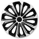 NRM 14 "14" Acoperă roțile Hubcaps Universal Extra Strong 4 PCS Easy Assembly Negru Alb Negru