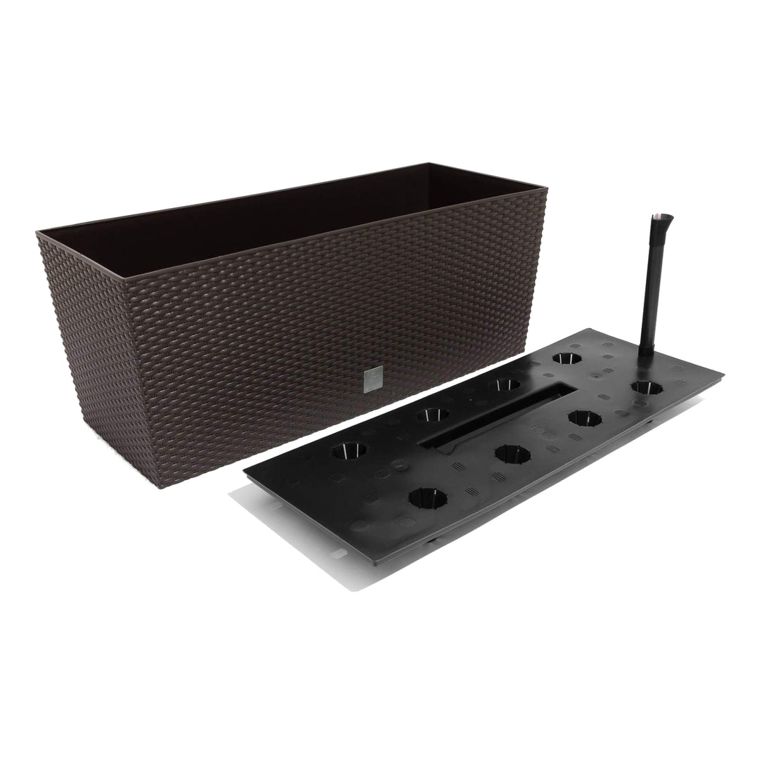 Ghiveci de plante/flori imitație de ratan dreptunghiular 30l Prosperplast Rato Case DRTC600 440U umbra