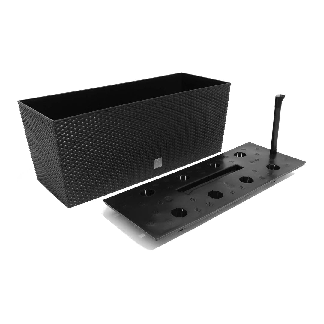 Ghiveci de plante/flori imitație de ratan dreptunghiular 30l Prosperplast Rato Case DRTC600 S433 antracit