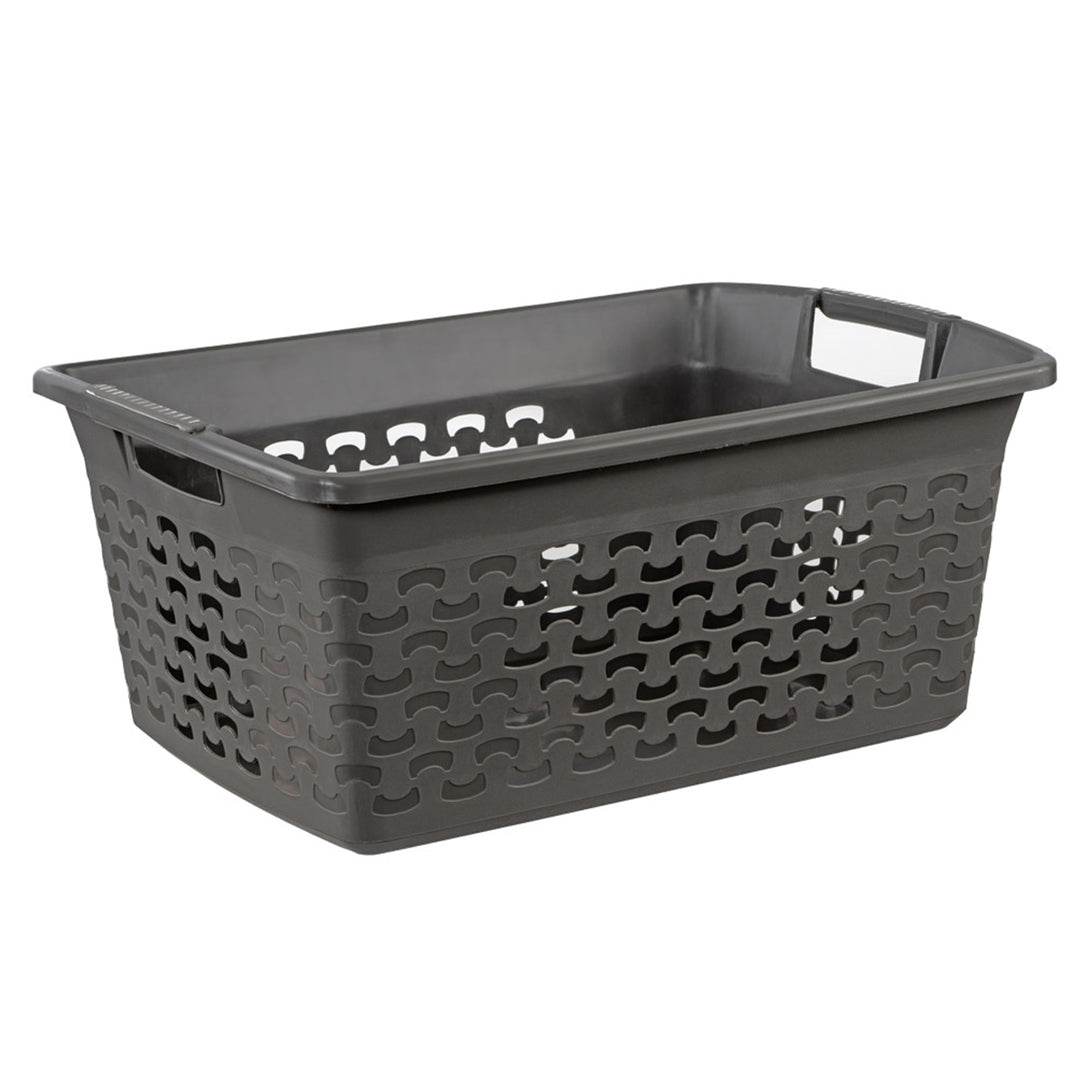 BranQ Coș de rufe din bumbac cu mâner Coș de rufe din plastic 30L (gri)