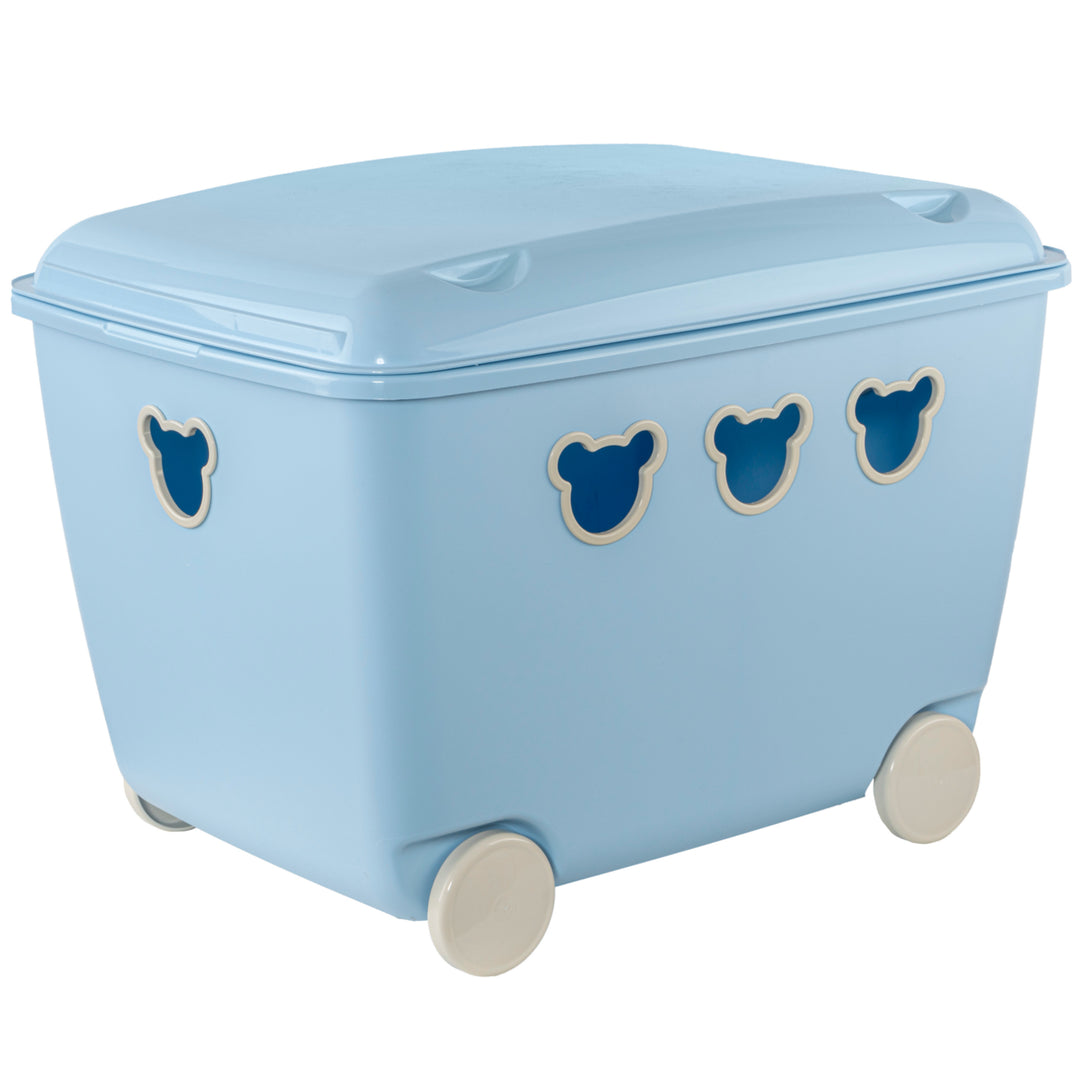 BranQ Cutie de jucării BranQ Bear Box cu capac și roți cutie de depozitare Bear 55L (albastru)