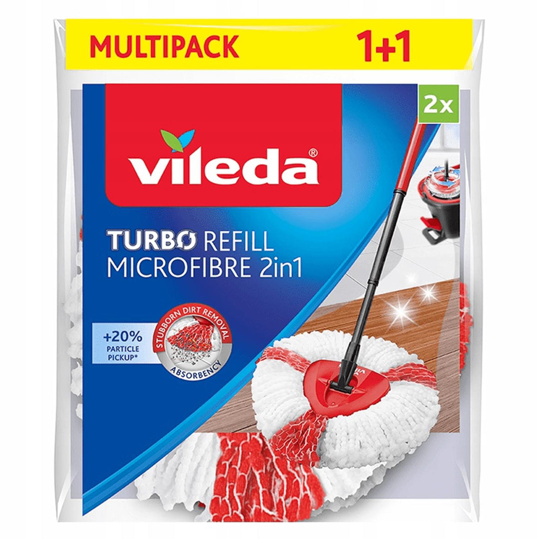 Set 2 rezerve pentru mop rotativ Turbo 2 in 1, alb-rosu