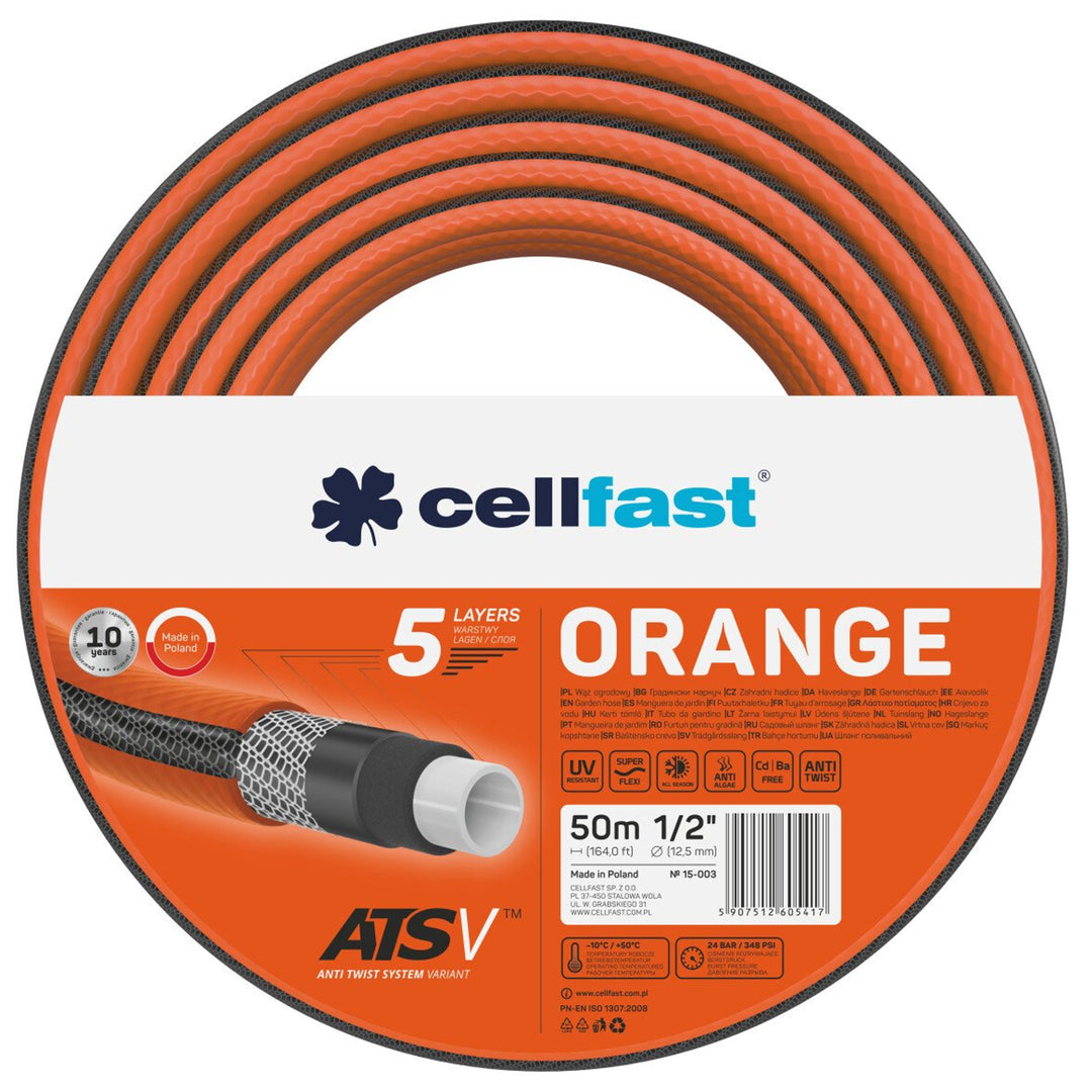 Furtun de grădină 5 straturi Cellfast Orange ATSV 1/2 "50m