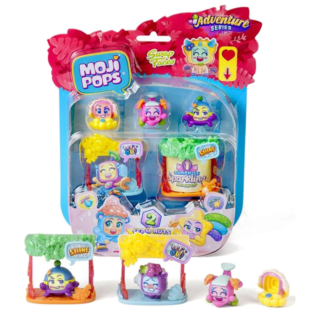 MojiPops Adventure 2x Team Huts 4x blister Magic Box