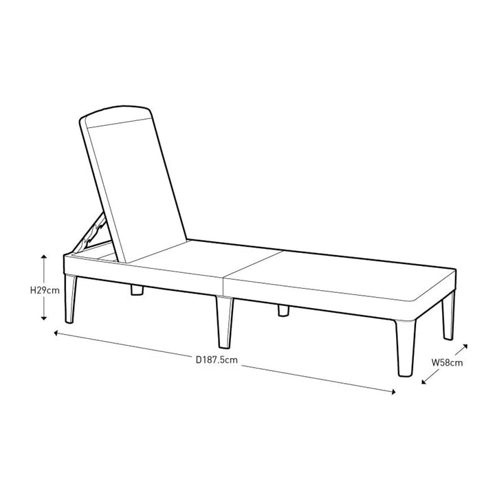 Sezlong reglabil Jaipur Sun Lounger, Curver, antracit