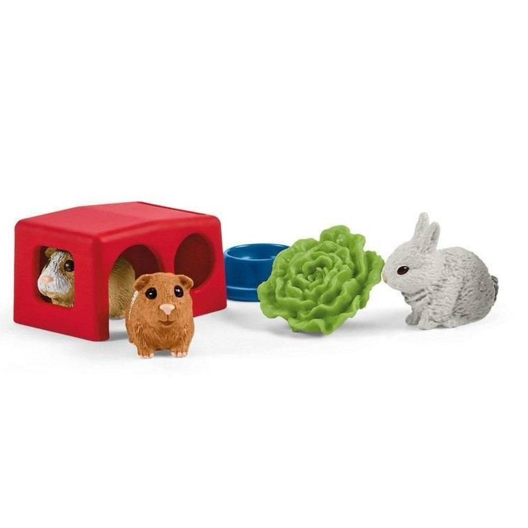 Schleich SLH42500 Schleich Farm World Rabbit & Guinea Pig Hutch Toy Play Set Figurine
