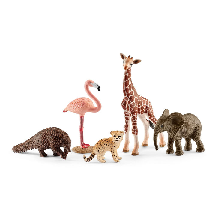 Schleich SLH42388 Schleich Set de jucării Safari 5 PCS Girafa Elefant