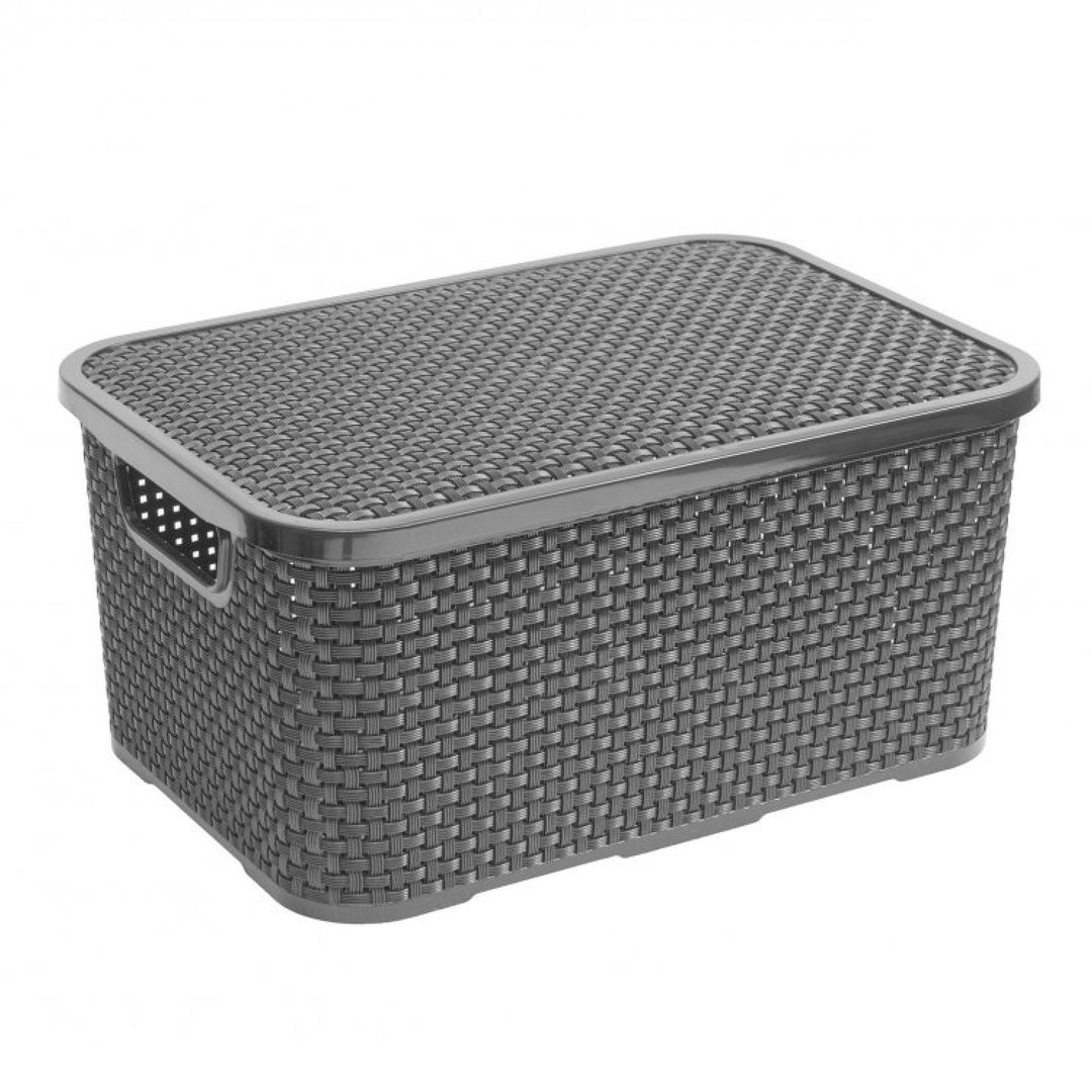 Coș de ratan 10L BranQ cu capac antracit