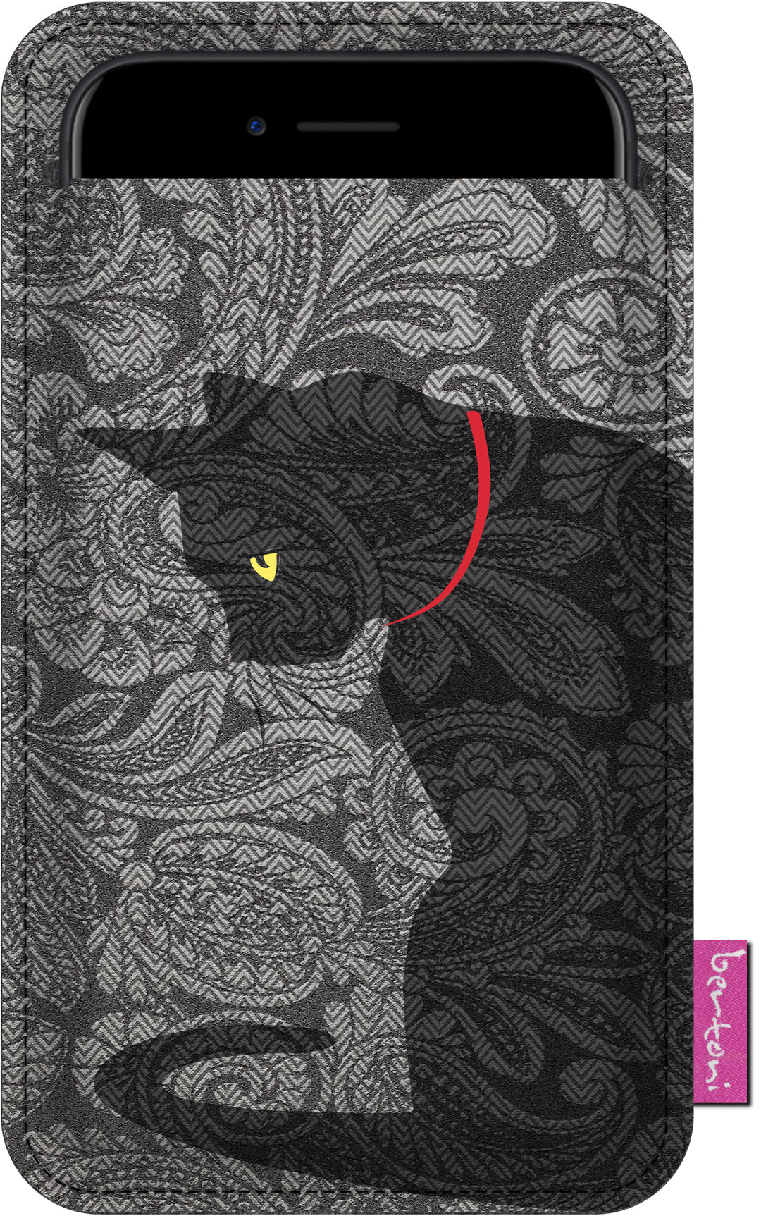Husa telefon Happy Cat, 10 x 17.5 cm, negru, Bertoni