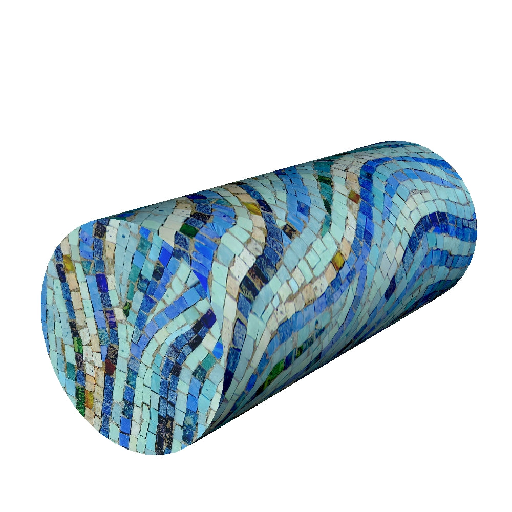 Pernă cilindrica multifunctionala Mozaic, din spuma termoelastica, 40x15cm