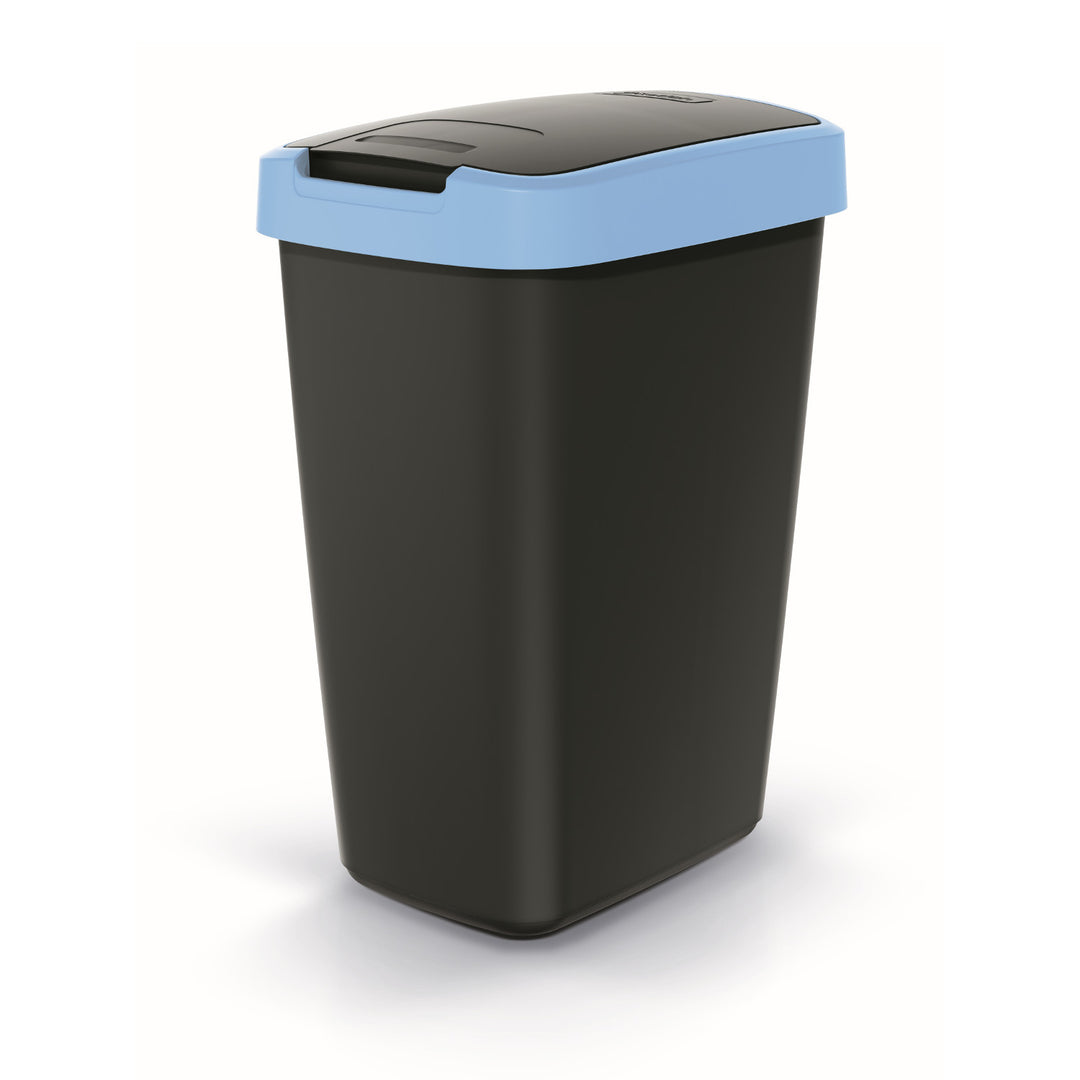 Cos de gunoi COMPACTA Q, cu clapeta, negru - albastru, 12l