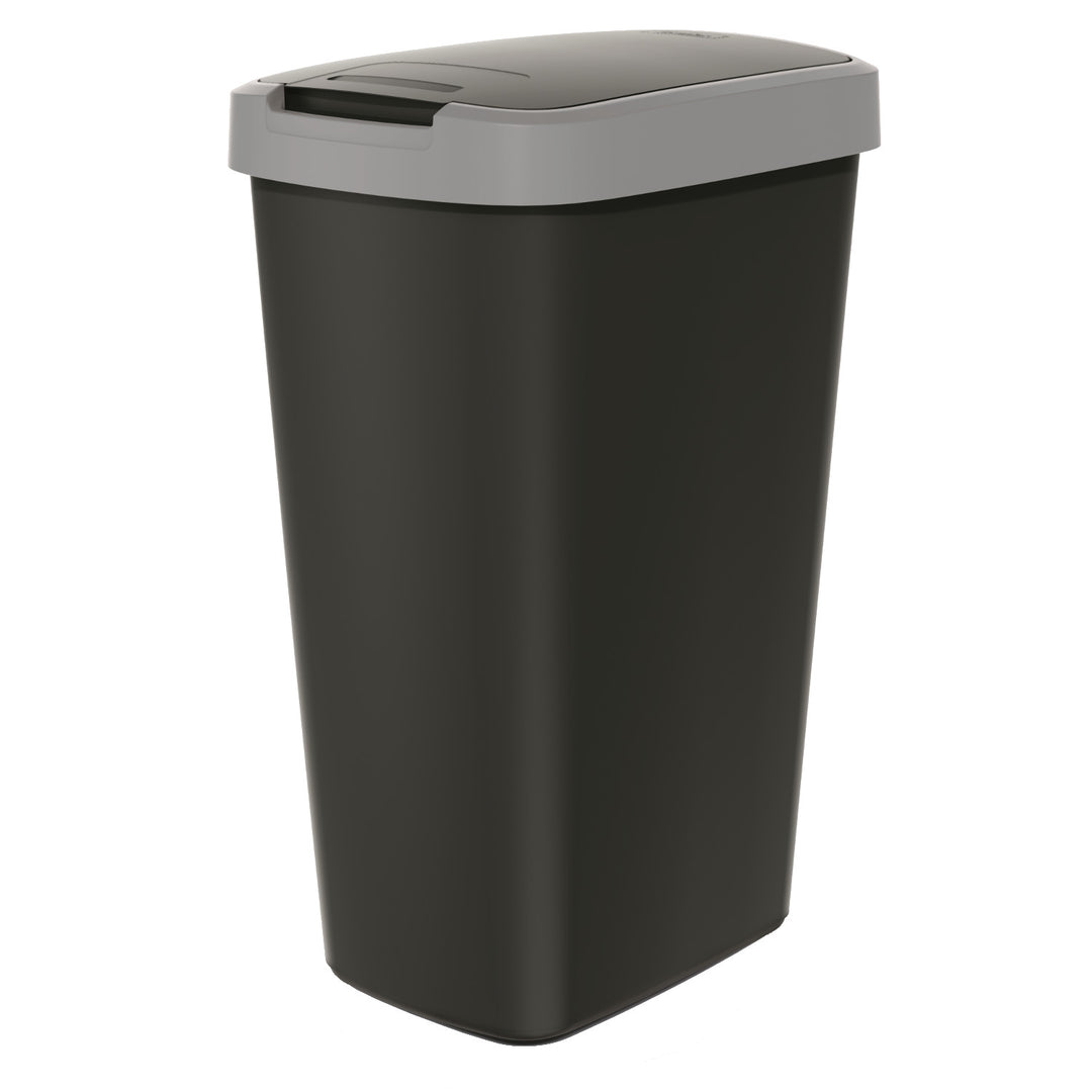 Cos de gunoi COMPACTA Q, cu clapeta, negru - gri, 45l