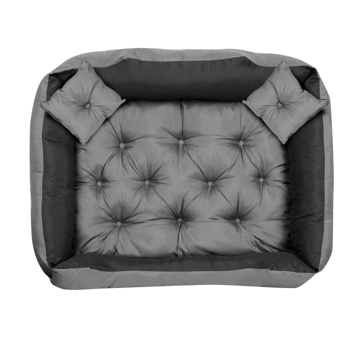 Pat pentru caini si pisici, microfibra, gri-negru, dimensiuni interioare: 40x30 cm