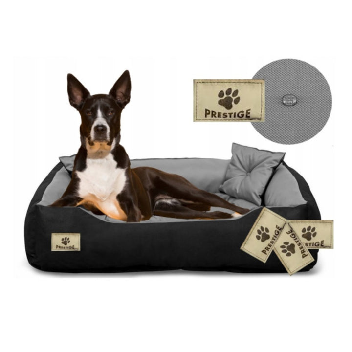 Pat pentru caini si pisici Prestige, 40 x 30 cm, negru-gri