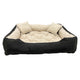 Pat pentru caini si pisici ECCO, negru - bej, marime XS, interior 40x30 cm, exterior 55x45 cm