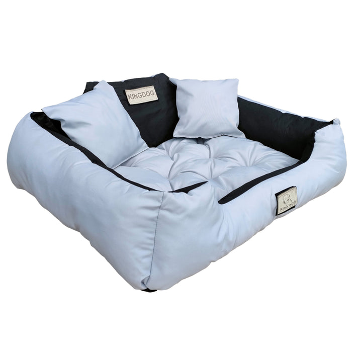 Pat pentru caini si pisici KingDog, 145 x 115 cm, gri deschis