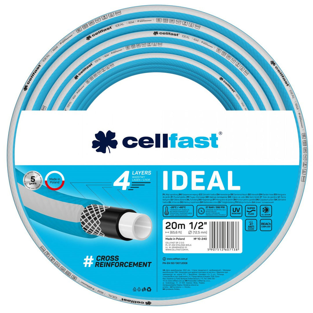 Furtun de gradină IDEAL, 4 straturi, 1/2", 20m, albastru