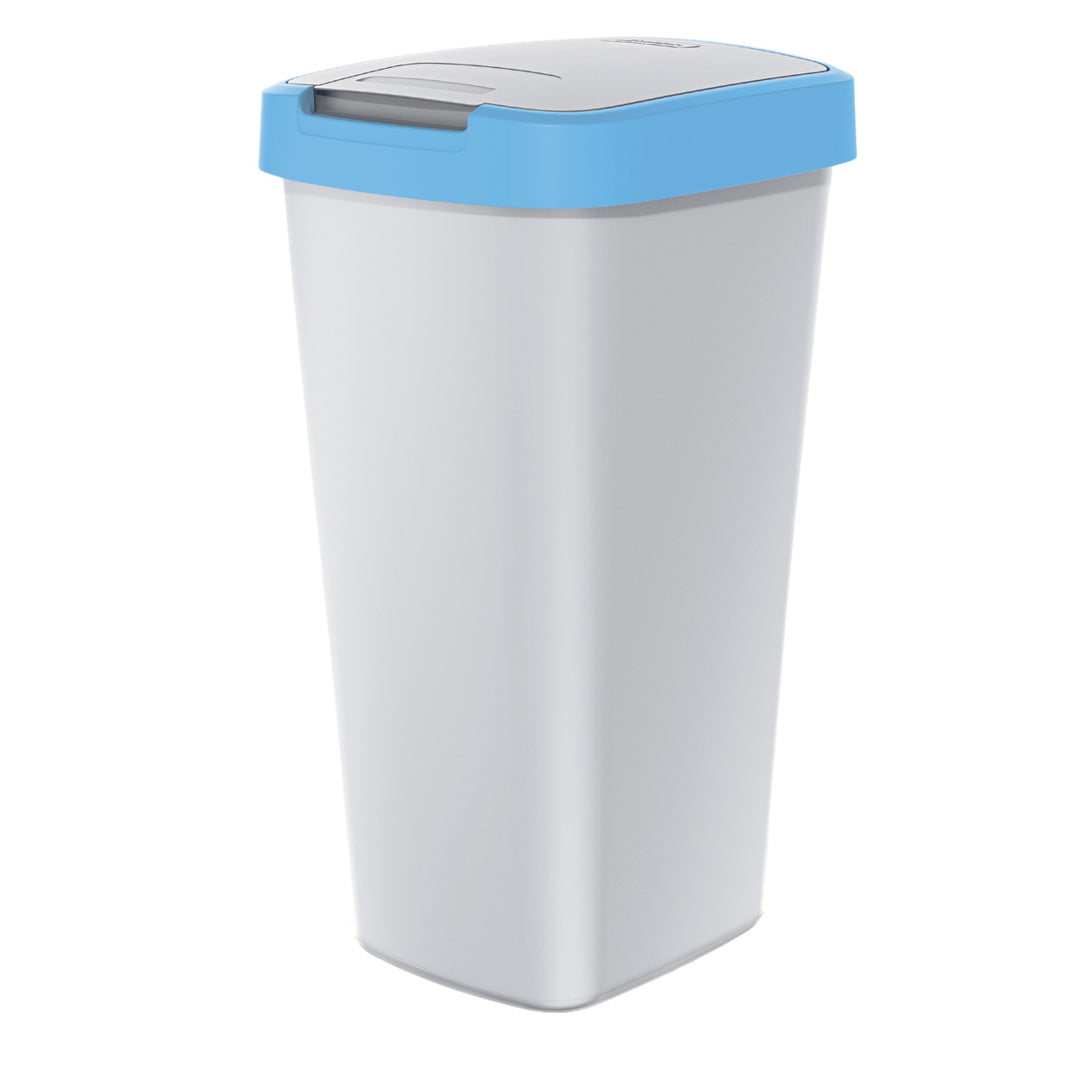 Cos de gunoi Keden Compacta Q, 29.6 x 26.4 x 52.6 cm, 25 L, gri-albastru