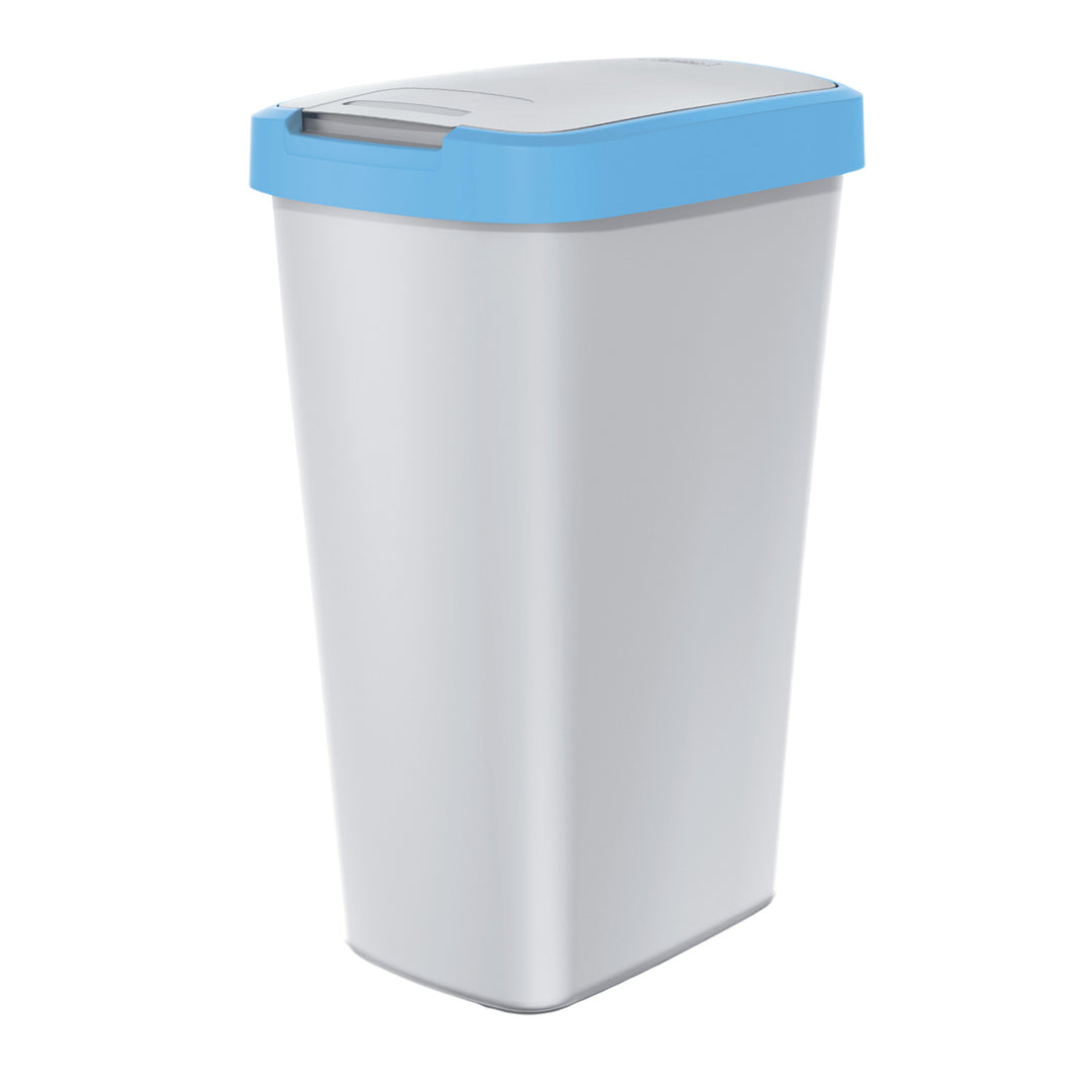 Cos de gunoi Keden Compacta Q, 39.4 x 29.8 x 62 cm, 45 L, gri-albastru