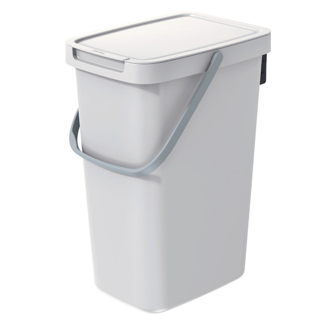 Cos de gunoi Keden Systema Q, 26x19.7x37.5 cm, 12 L, gri deschis