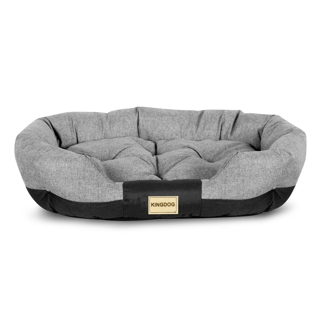 Pat pentru caini, Aio Factory, oval, 130 x 105 cm, XXL, gri inchis