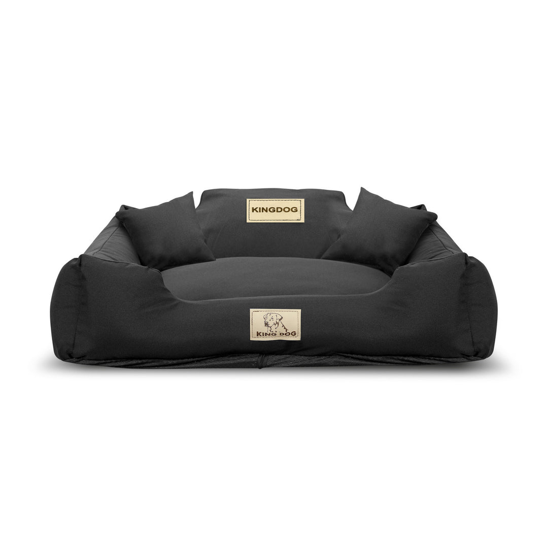Pat pentru caini KingDog, marime M, 75 x 65 cm, negru