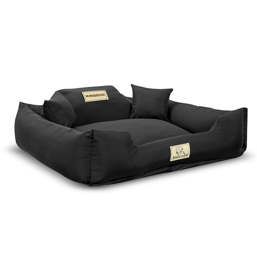 Pat pentru caini KingDog, marime M, 75 x 65 cm, negru