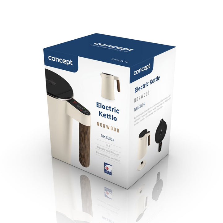Concept Norwood RK3304 Ceainic din oțel inoxidabil cu control al temperaturii Keep Warm 1.5L 1850-2200W Culoare vanilie