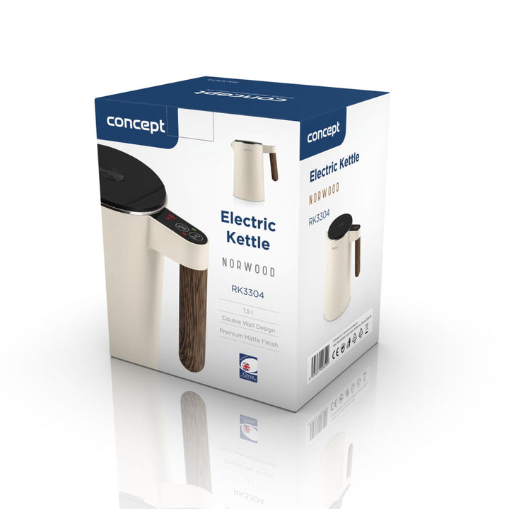 Concept Norwood RK3304 Ceainic din oțel inoxidabil cu control al temperaturii Keep Warm 1.5L 1850-2200W Culoare vanilie