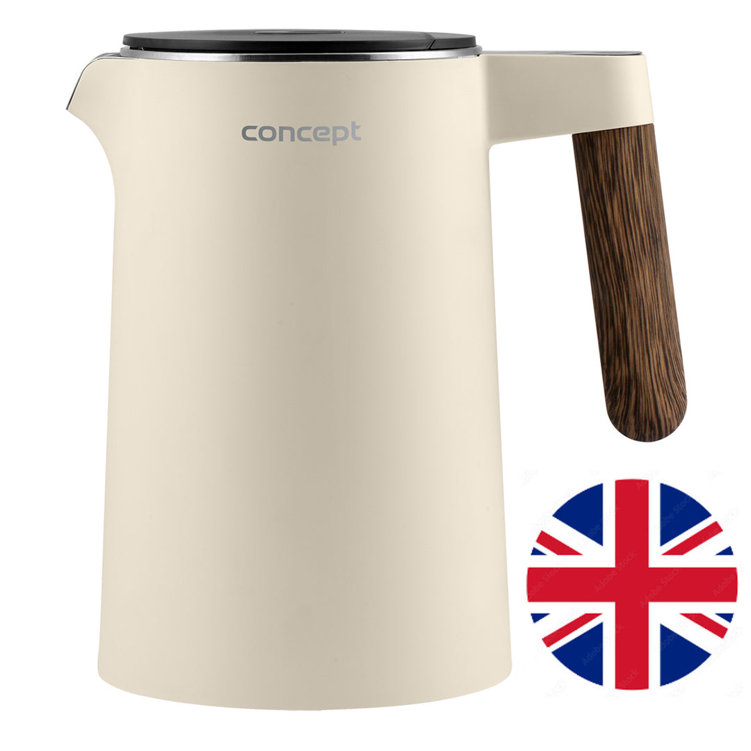 Concept Norwood RK3304 Ceainic din oțel inoxidabil cu control al temperaturii Keep Warm 1.5L 1850-2200W Culoare vanilie