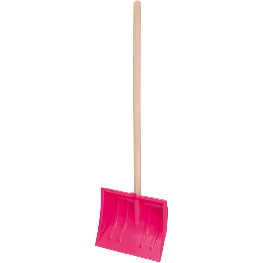 Lopată de zăpadă Prosperplast, pentru copii, mâner din lemn, roz, Bobo