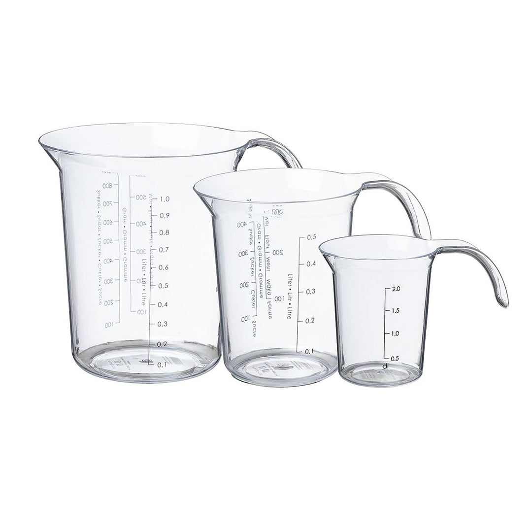 Ulcioare Plast Team, 3 bucăți, cu pahar de măsurare, transparent, Palermo