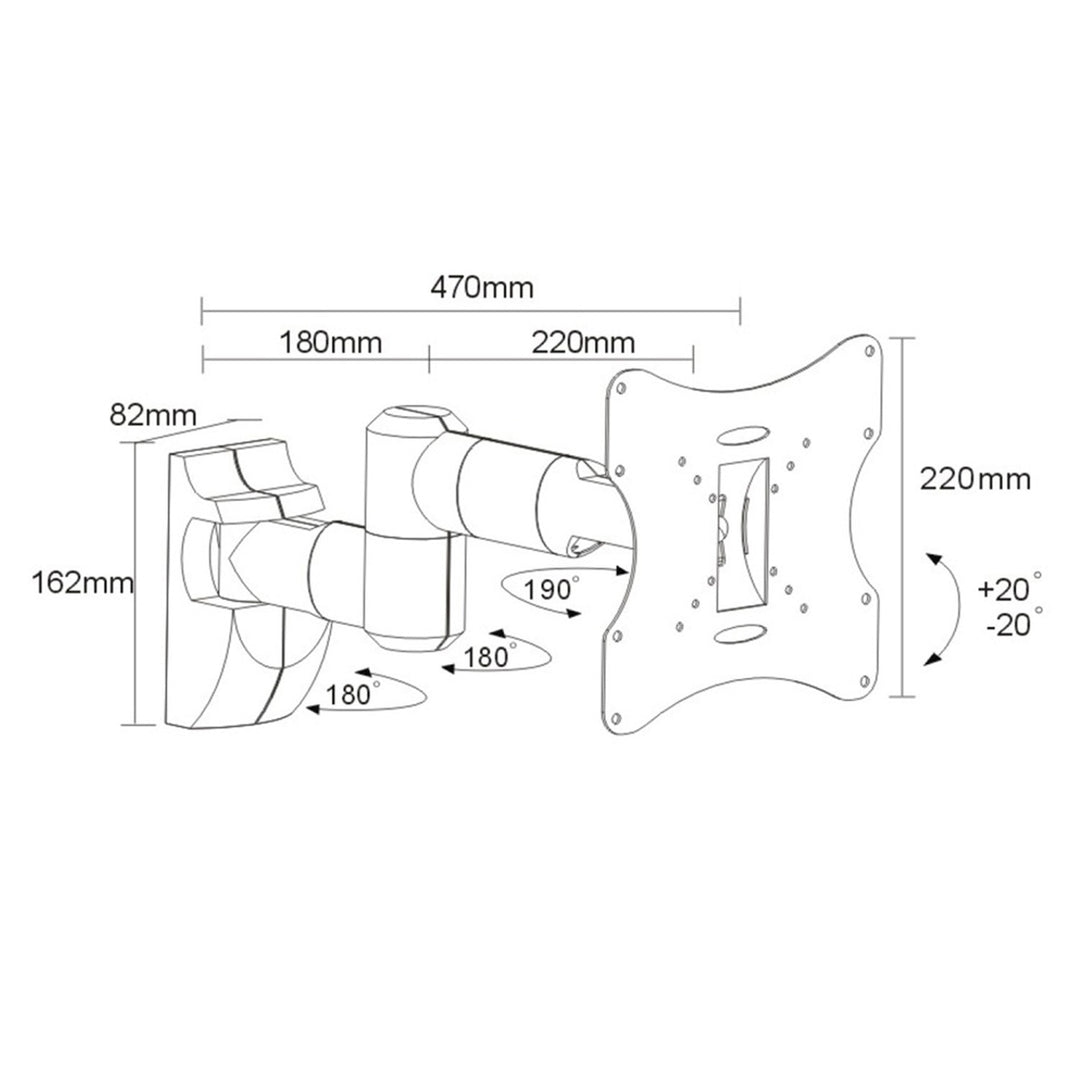 Suport Maclean pentru televizor sau monitor, universal, max. VESA 200x200, 23-50", 30 kg, argintiu, MC-503A S