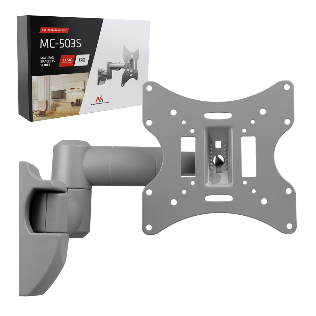 Suport Maclean pentru televizor sau monitor, universal, max. VESA 200x200, 23-50", 30 kg, argintiu, MC-503A S