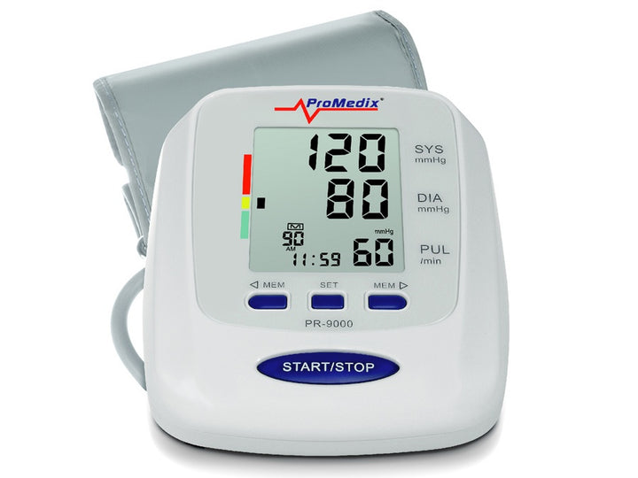 ProMedix PR-9000 Monitor automat de tensiune arterială cu manșetă pentru brațul superior Măsurare rapidă Detectarea bătăilor neregulate ale inimii