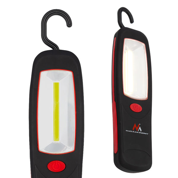 Lampă de atelier COB LED Maclean, magnet, cârlig, 3xAA, MCE03