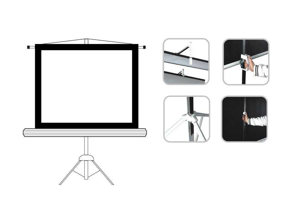 Ecran de proiecție Maclean MC-536 pe suport, 72", 4:3, 145x110