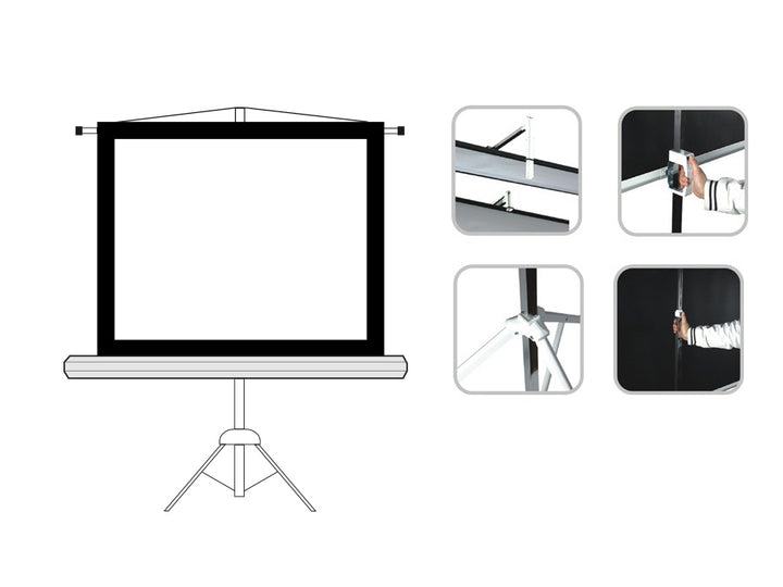 Ecran de proiecție Maclean MC-536 pe suport, 72", 4:3, 145x110