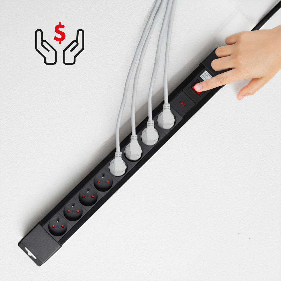 Bandă de alimentare 8 prize întrerupător iluminat protecție pentru copii