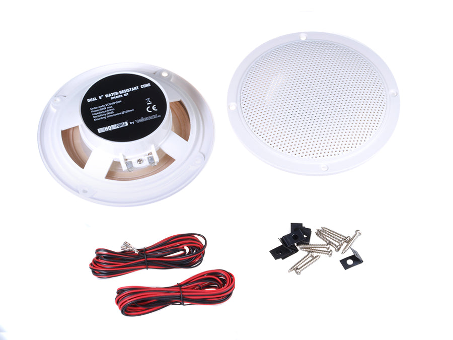 Difuzoare Velleman, plafon, 5", 80W, 8Ohm, rezistent la apă, 2 bucăți, VDSWPS5N