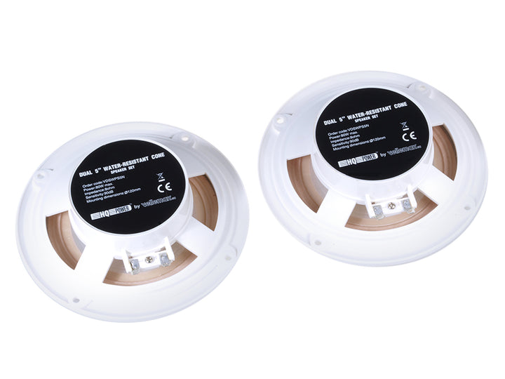Difuzoare Velleman, plafon, 5", 80W, 8Ohm, rezistent la apă, 2 bucăți, VDSWPS5N