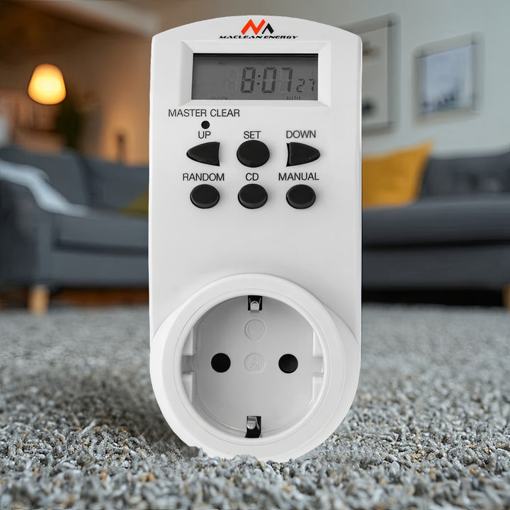 Cronometru digital Maclean, f. aleatoriu, cronometru, 10 prog., max 156 programe, priză germană, 3600W, MCE05G