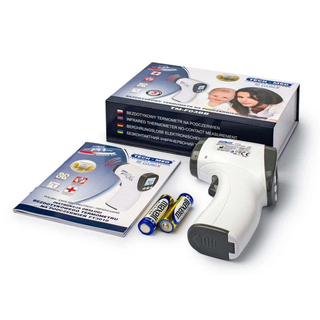 Termometru fără contact Tech-Med, afișaj LCD, memorie pentru 32 de rezultate, TM-F03BB