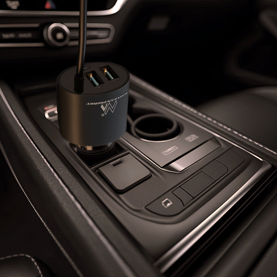 Încărcător auto Maclean, spirală Lightning, 2xUSB, 5.2A, 1.8m, MCE76
