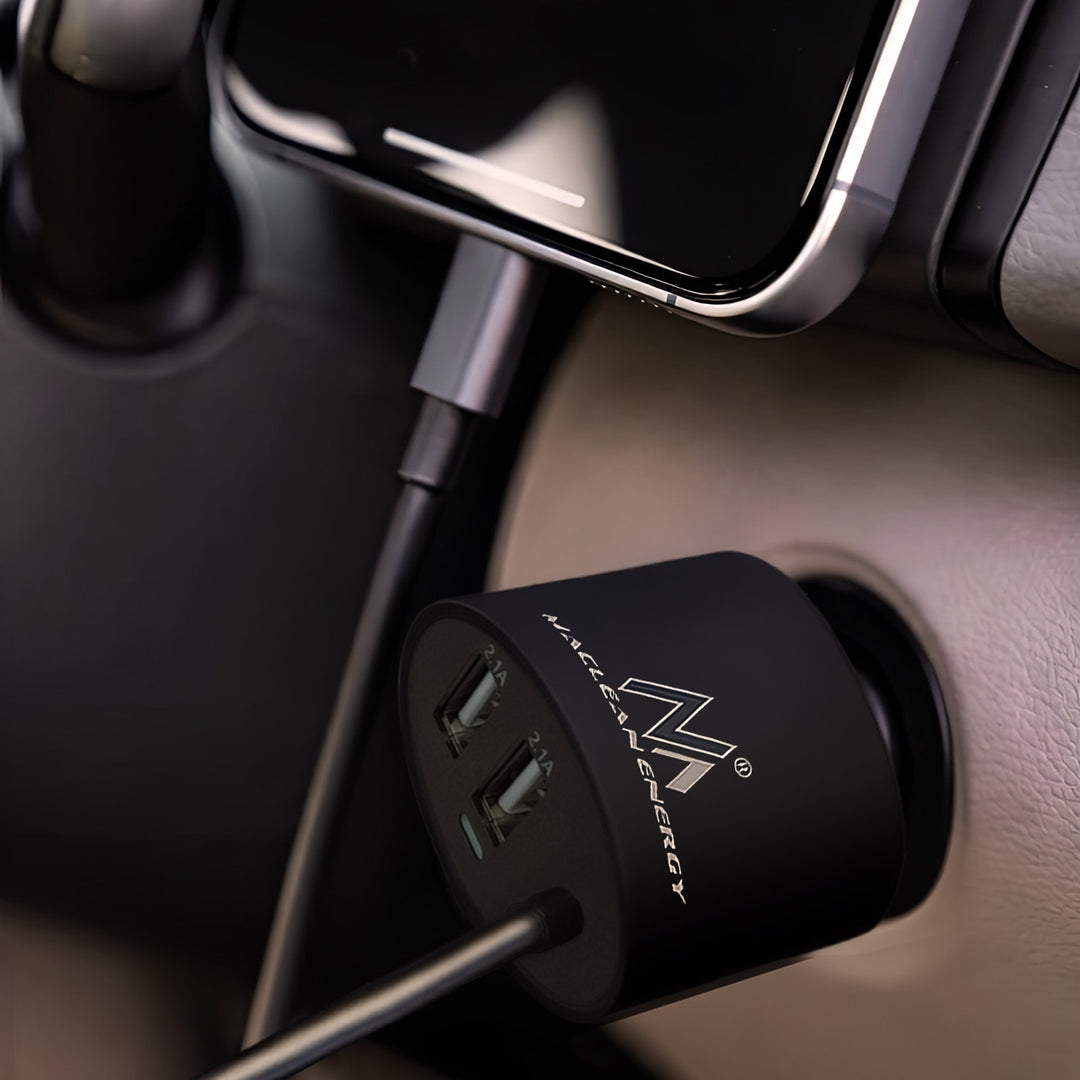 Încărcător auto Maclean, spirală Lightning, 2xUSB, 5.2A, 1.8m, MCE76