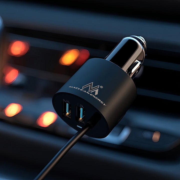 Încărcător auto Maclean, spirală Lightning, 2xUSB, 5.2A, 1.8m, MCE76