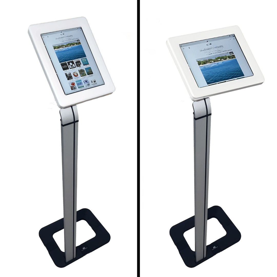 Stand de podea pentru tableta cu incuietoare, Maclean MC-645, alb