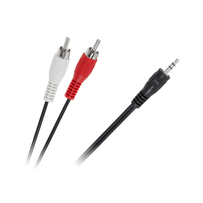 Cablu mini jack 3,5 mm la 2x RCA 15 m KPO2747-15, pentru transmiterea semnalului audio