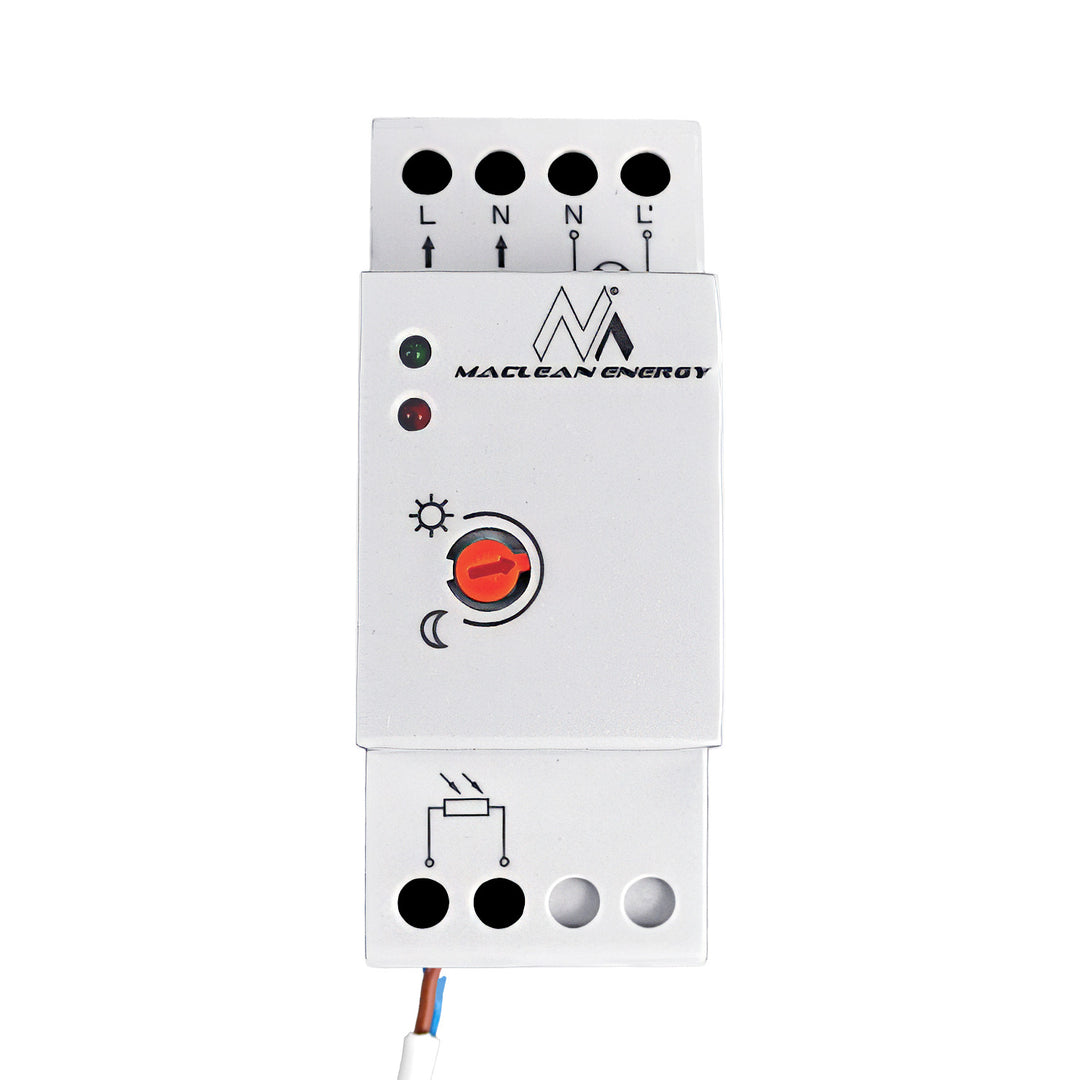 Întrerupător de amurg Maclean, șină DIN, cu sondă externă, 220-240V/AC, 50Hz, 20A, MCE83